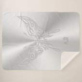 定型化バタフライラウンドテール、エンボス効果 シェルパブランケット (正面(横))