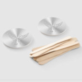 定型化バタフライラウンドテール、エンボス効果 ハンドファン (組立なし)