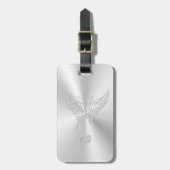 定型化バタフライラウンドテール、エンボス効果 ラゲッジタグ (正面縦)