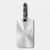 定型化バタフライラウンドテール、エンボス効果 ラゲッジタグ (裏面縦)