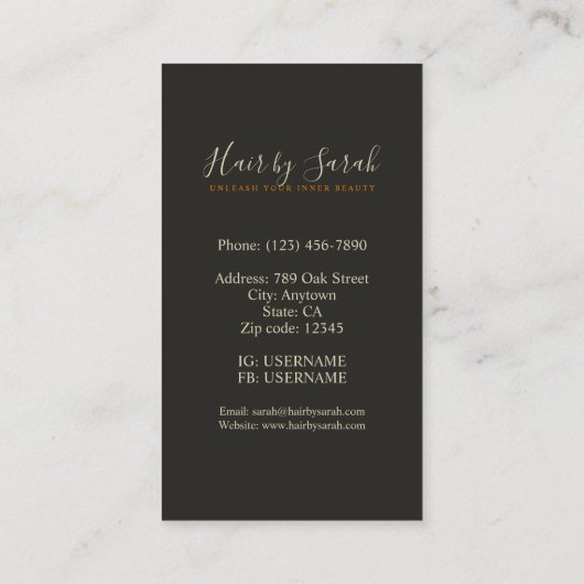 定型化ヘアサロン名刺 名刺 (裏面)