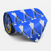 定型化ホワイトブルーゴルファー，ゴルフプレーヤー ネクタイ (ロール)