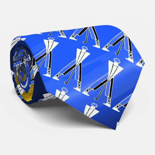 定型化ホワイトブルーゴルファー，ゴルフプレーヤー ネクタイ (ロール)