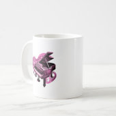 定型化ラインアートピンクピアノ コーヒーマグカップ (正面左)