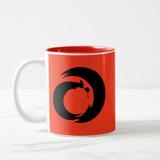 定型書簡「A」モノグラムモダンアート ツートーンマグカップ (左)