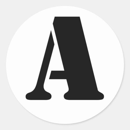 定型書簡Aステンシルアルファベット(Janz White) ラウンドシール (正面)