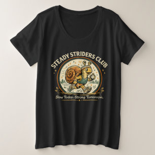 定常歩行者クラブ 面白いカタツムリランナー ビンテージ プラスサイズTシャツ