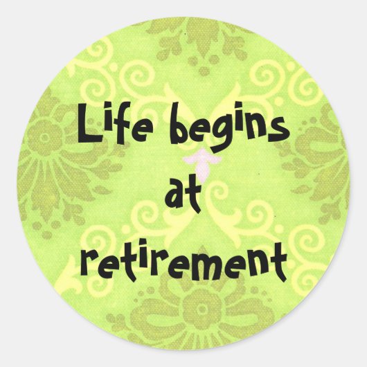 定年してから人生が始まる ステッカー (正面)