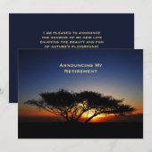 定年のお知らせLone Tree at Sunrise 案内状 (正面/裏面)