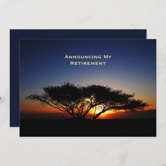 定年のお知らせLone Tree at Sunrise 案内状 (正面/裏面)