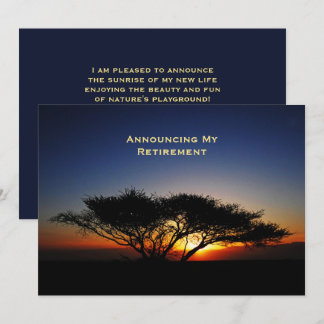 定年のお知らせLone Tree at Sunrise 案内状