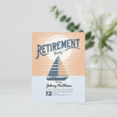 定年の帆船サンセットポストカードの招待状 ポストカード (スタンド正面)