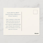 定年の帆船サンセットポストカードの招待状 ポストカード (裏面)