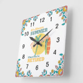 定年の至福いつも夏 スクエア壁時計 (傾斜)