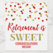 定年は甘い赤い金の紙吹雪だ ワインラベル (シングルラベル)