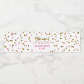 定年は甘い ピンクゴールドのコンフェッティ ペットボトルラベル (シングルラベル)