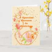 定年カード花付き特殊人物 カード (黄色い花)