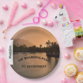 定年サンセットビーチ搭乗パス先 ペーパープレート (パーティー)