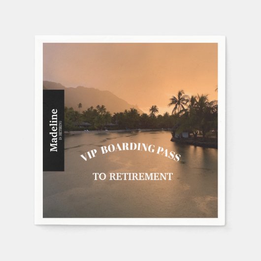 定年サンセットボーディングパス先 スタンダードカクテルナプキン (正面)