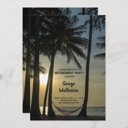 定年テーマパーティ 招待状 (正面/裏面)