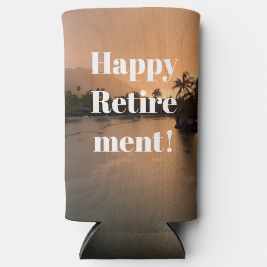 定年トロピカルサンセットモメモダント スリム缶クーラー (正面)