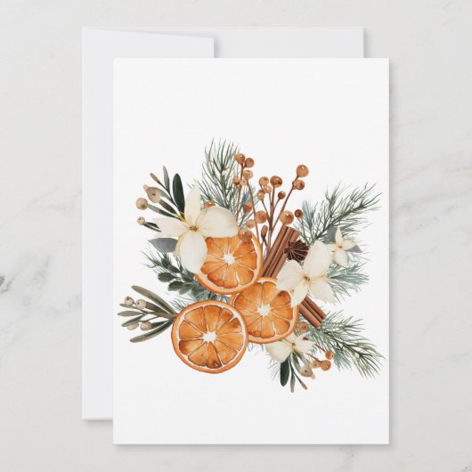 定年パーティの招待状冬の緑 招待状 (裏面)