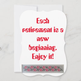 定年パーティの招待状赤黒白