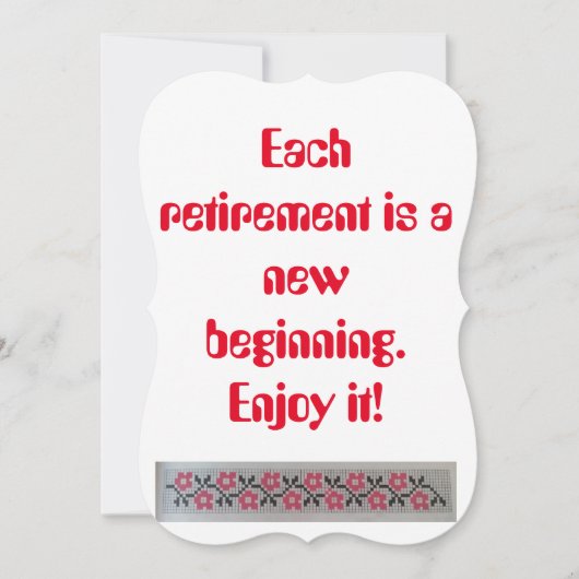 定年パーティの招待状赤黒白 (正面)