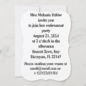 定年パーティの招待状赤黒白 (裏面)