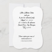 定年パーティの招待状赤黒白 (裏面)