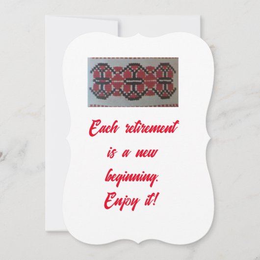 定年パーティの招待状赤黒白 (正面)