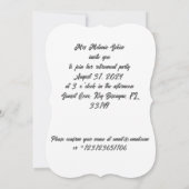 定年パーティの招待状赤黒白 (裏面)