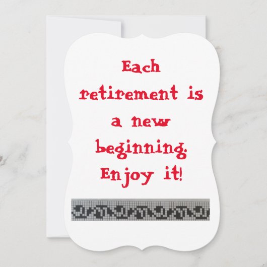 定年パーティの招待状赤黒白 (正面)