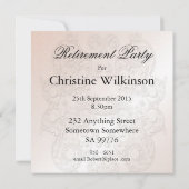 定年パーティの招待状(バラと真珠) 招待状 (裏面)