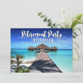 定年パーティーカード トロピカルブルー 招待状 (スタンド正面)
