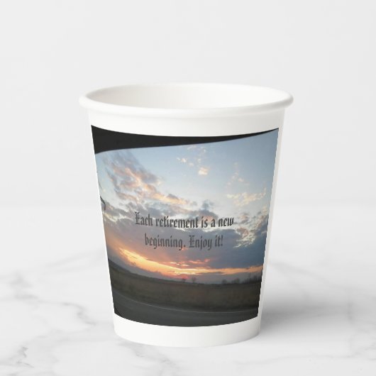 定年パーティーサンセット新しい開始紙カップ 紙コップ (正面)