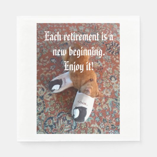 定年パーティーナプキンジンジャー猫の寝具 スタンダードランチョンナプキン (正面)