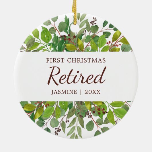 定年パーティーパーソナライズされた園 セラミックオーナメント (裏面)