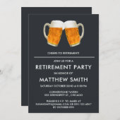 定年パーティービール応援 招待状 (正面/裏面)