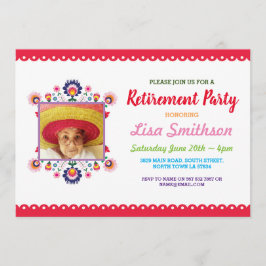 定年パーティーフィエスタ メキシカンフラワーフォト 招待状