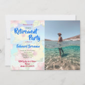 定年パーティー写真熱帯花 招待状 (正面)