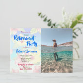 定年パーティー写真熱帯花 招待状 (スタンド正面)