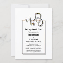 定年パーティー医療ナース医師聴診器 招待状