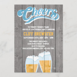 定年パーティー応援と木材ビール 招待状