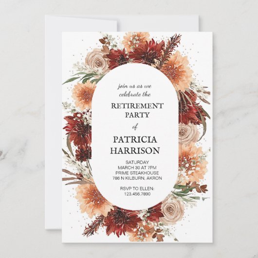 定年パーティー招待状テンプレート 招待状 (正面)