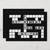 定年パーティー招待状 - クロスワードパズル 招待状 (正面/裏面)