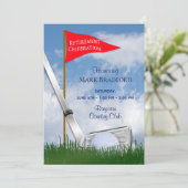 定年パーティー招待状、ゴルフクラブ/ボール 招待状 (スタンド正面)