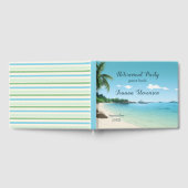 定年パーティー熱帯ビーチヤシの木 ゲストブック (全面)