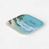 定年パーティー熱帯ビーチヤシの木 ペーパープレート (傾斜あり)