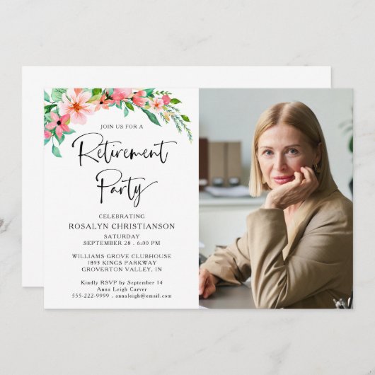 定年パーティー熱帯フローラフォトスクリプト (正面/裏面)